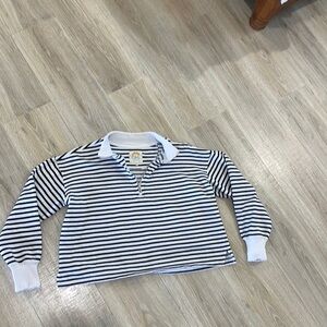 C & C California v-neck half zip striped shirt sweatshirt in size small